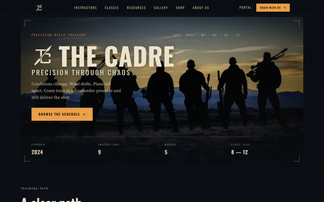 The Cadre Training website